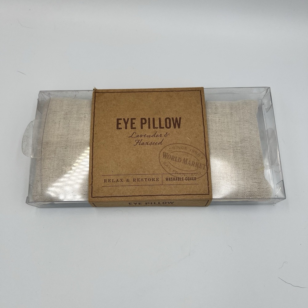 NEW! World Market Weighted Eye Pillow Lavender & Flaxseed Microwaveable